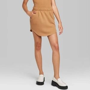 NEW Wild Fable Women's Fleece Mini Skirt Light Brown Size Small Brown Sugar NWT